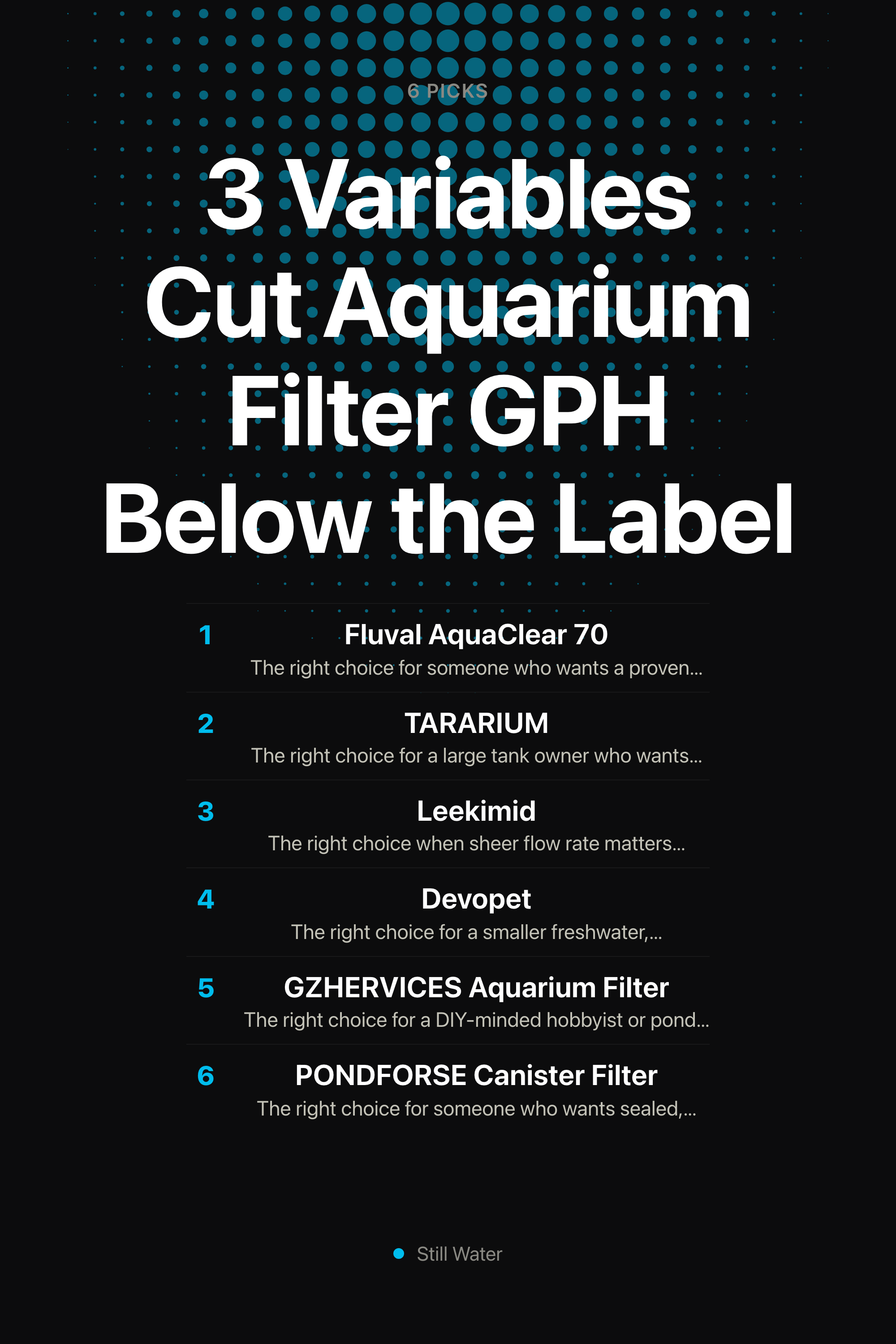 3 Variables Cut Aquarium Filter GPH Below the Label — the picks, as a saveable list